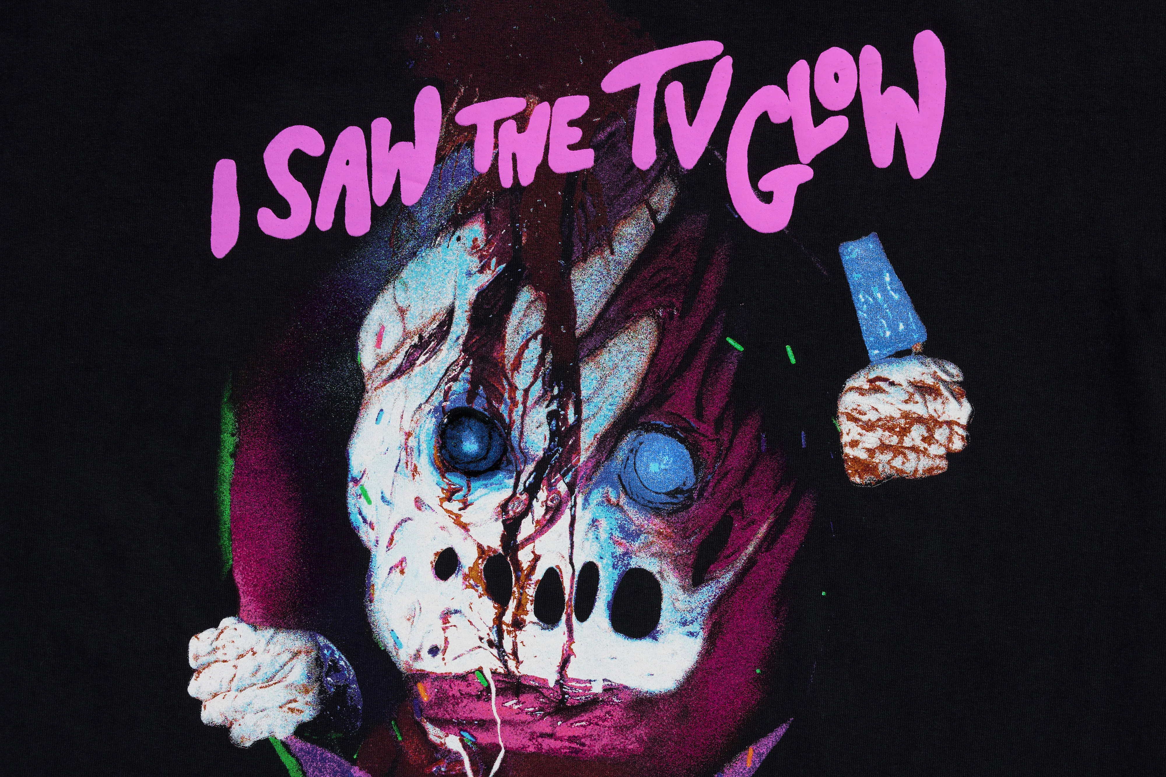 I Saw the TV Glow Puff Print Mr. Sprinkly Tee - Image 2