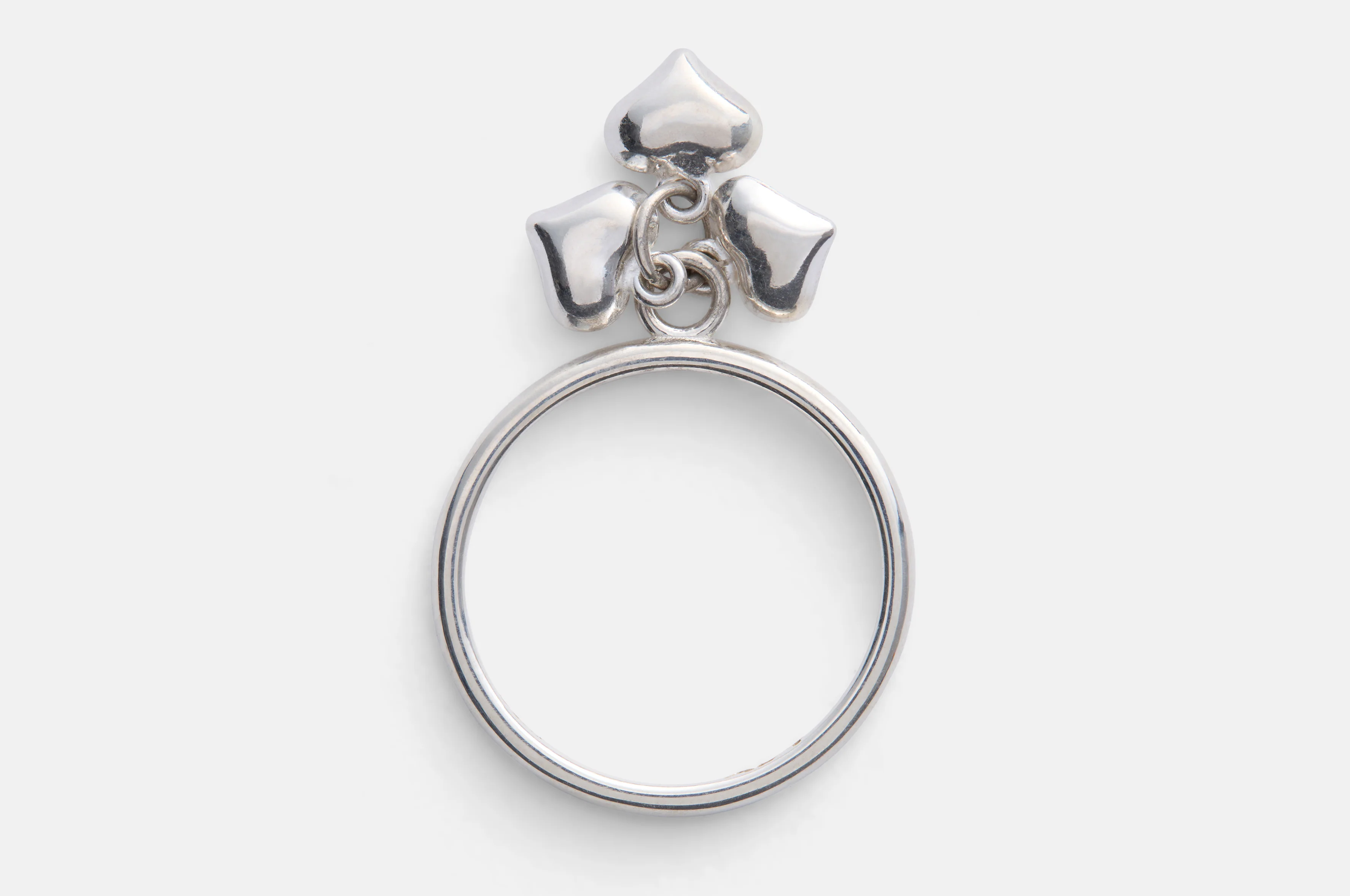 Materialists Silver Hearts Charm Ring - Image 2