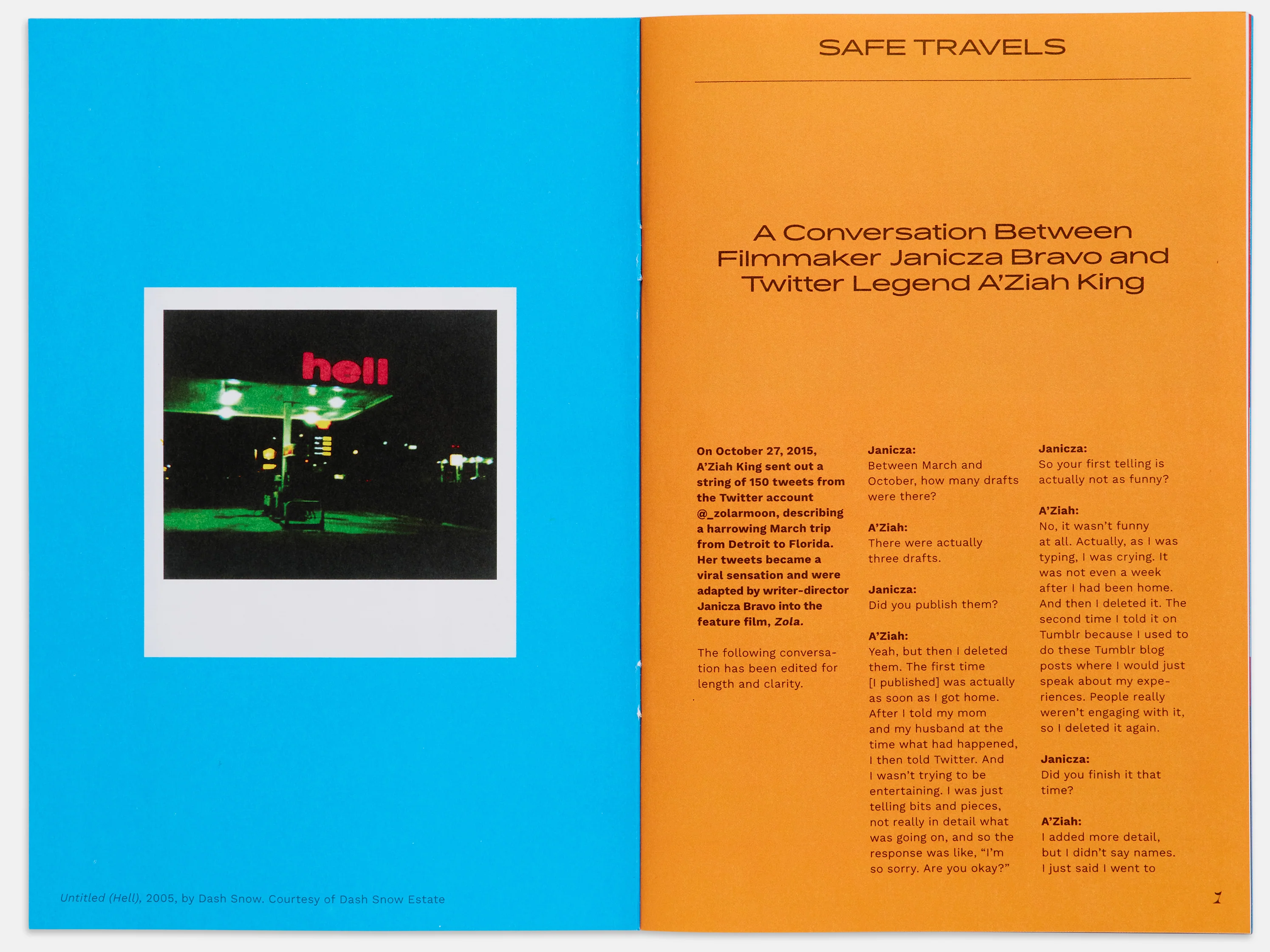 Safe Travels Zine by Janicza Bravo - Image 2